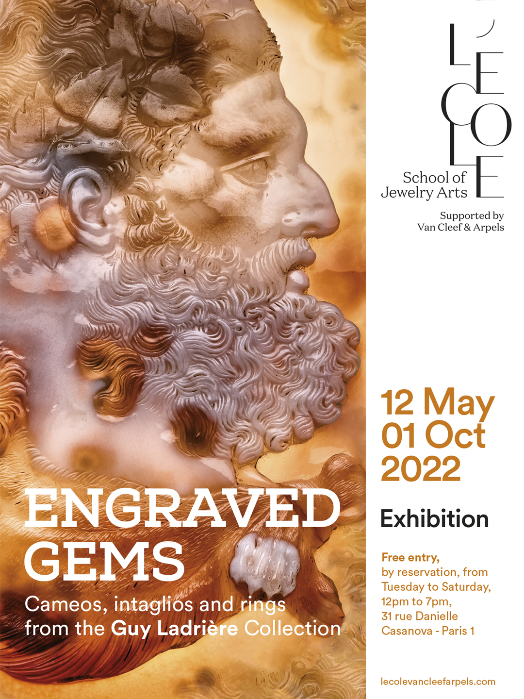 <p>« Engraved gems – Cameos, intaglios and rings from the Guy Ladrière Collection » exhibition at L’ÉCOLE, School of Jewelry Arts, Paris</p>
 - Paris, France
